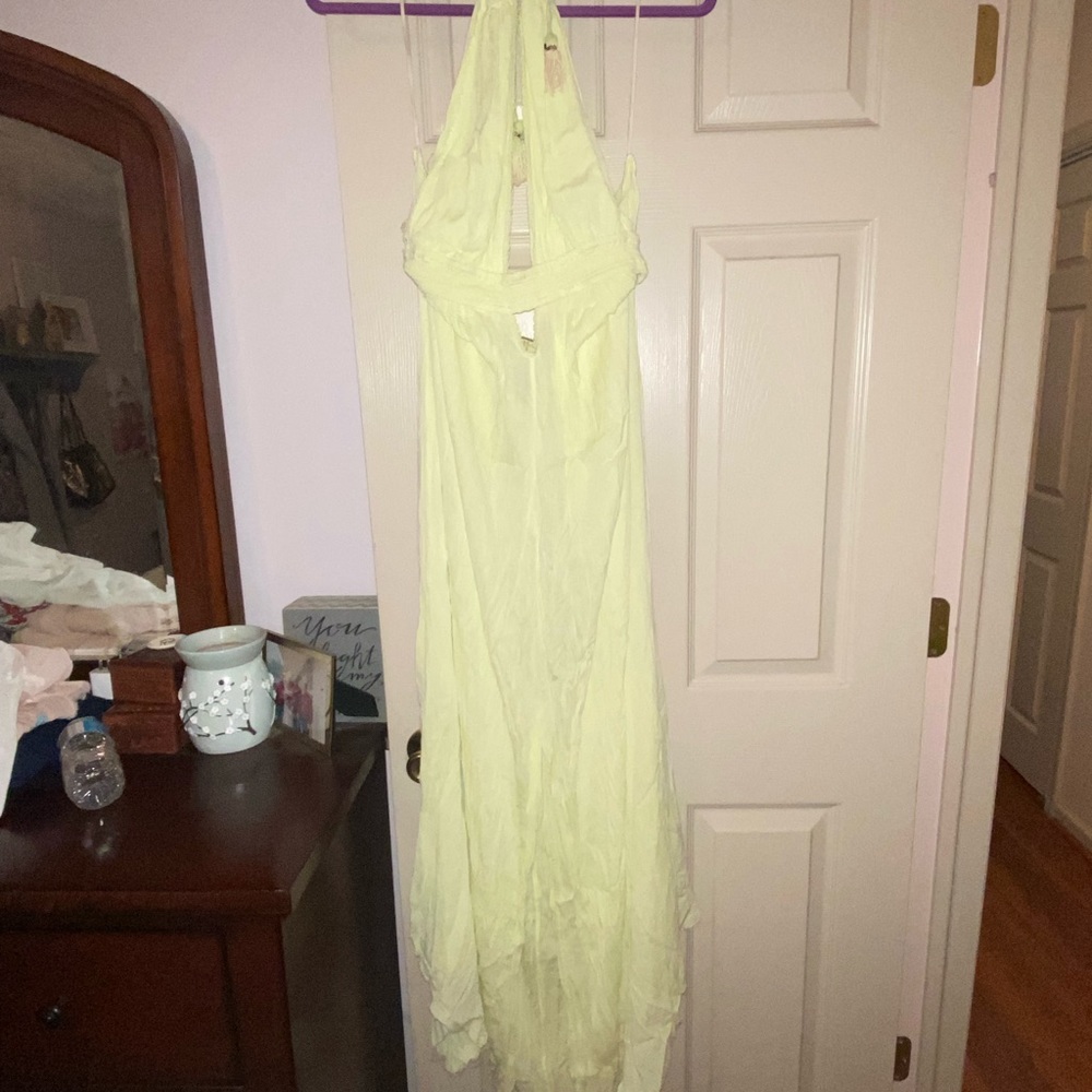 Into the sun free people maxi dress bright yellow